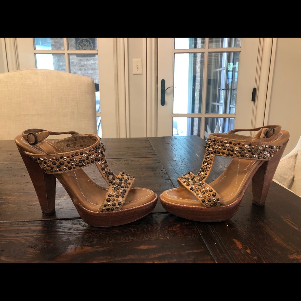 Frye studded platform sandals